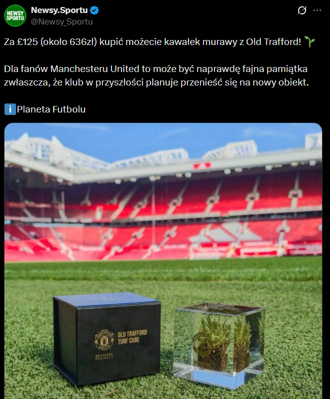 HIT! Tyle kosztuje KAWAŁEK MURAWY z Old Trafford :D